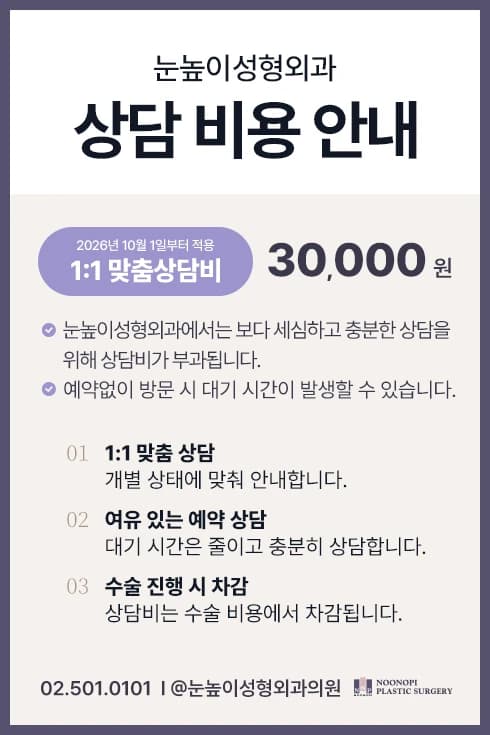 눈높이성형외과 상담비 안내